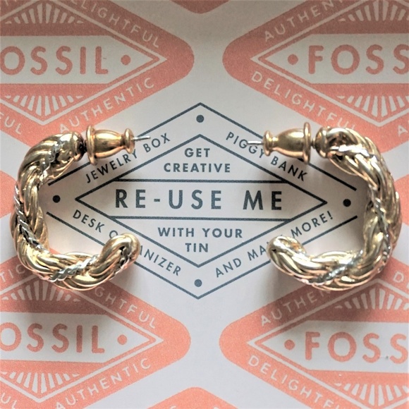 VTG Monet Half Hoop Gold Silver Stud Earrings - Picture 1 of 5